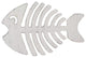 Whitewashed Cast Iron Fish Bone Trivet 11"