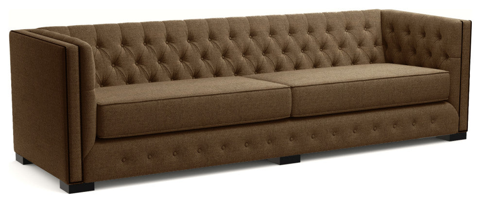 Nativa Interiors Mirel 108" Sofa, Brown, Deep Plush Depth