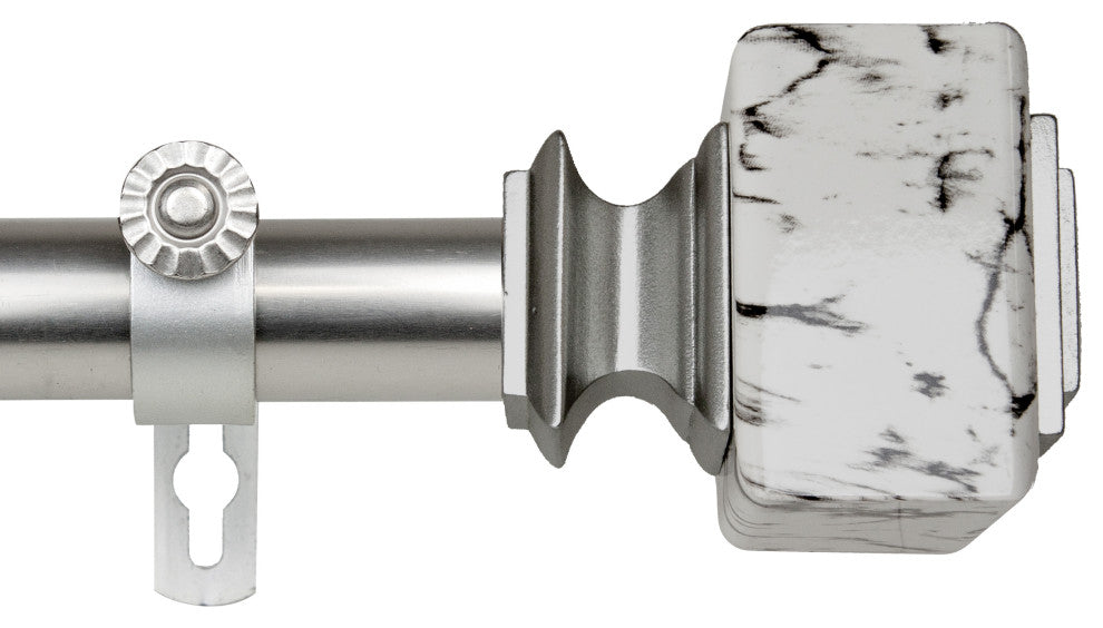 Brielle 1" Diameter Curtain Rod, Satin Nickel, 120-170"