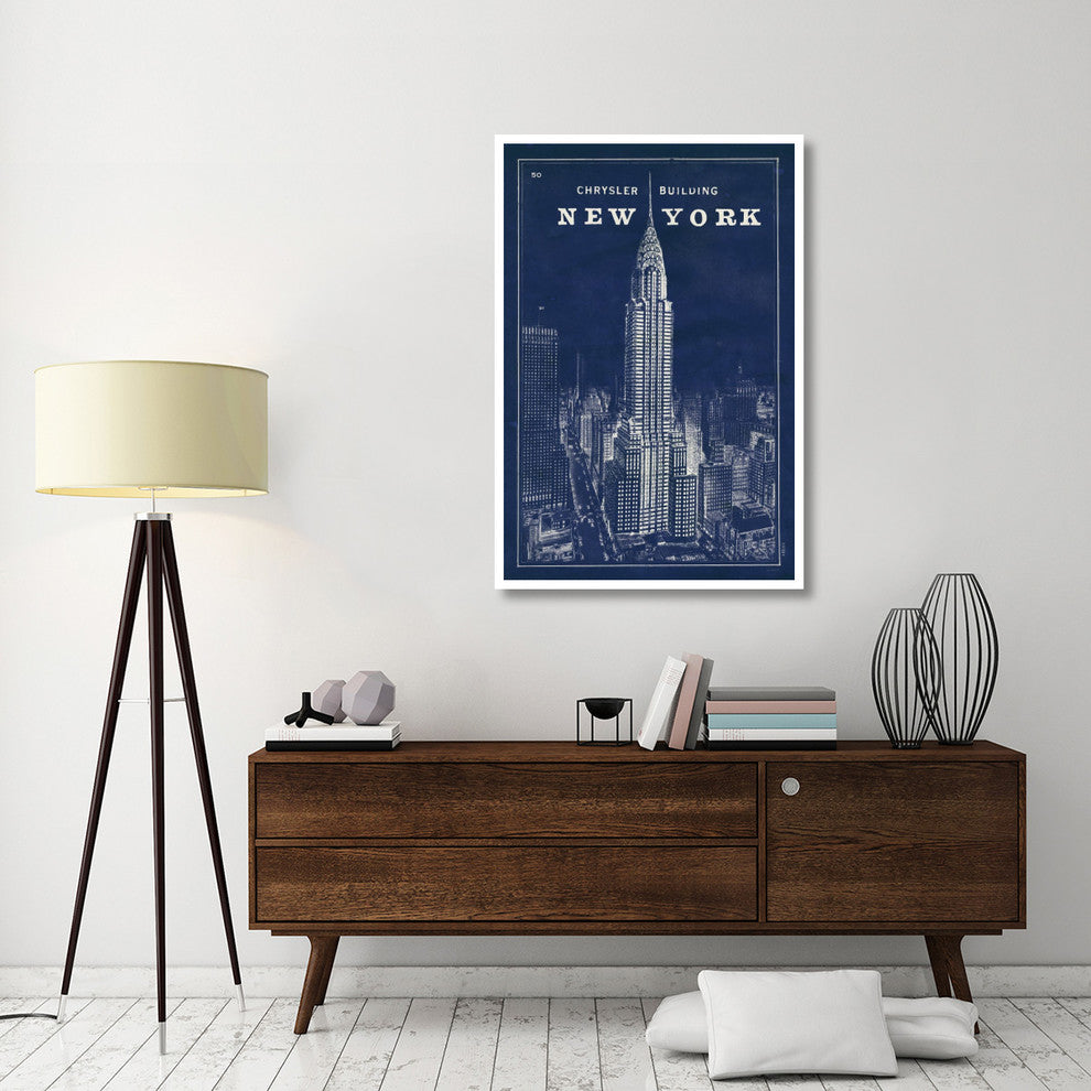 "Blueprint Map New York Chrysler Building" Paper Print by Sue Schlabach, 34"x50"
