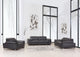 93" Tasteful Dark Grey Leather Sofa Set