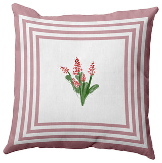Framed Bouquets Decorative Throw Pillow, Romantic Purple, 18"x18"