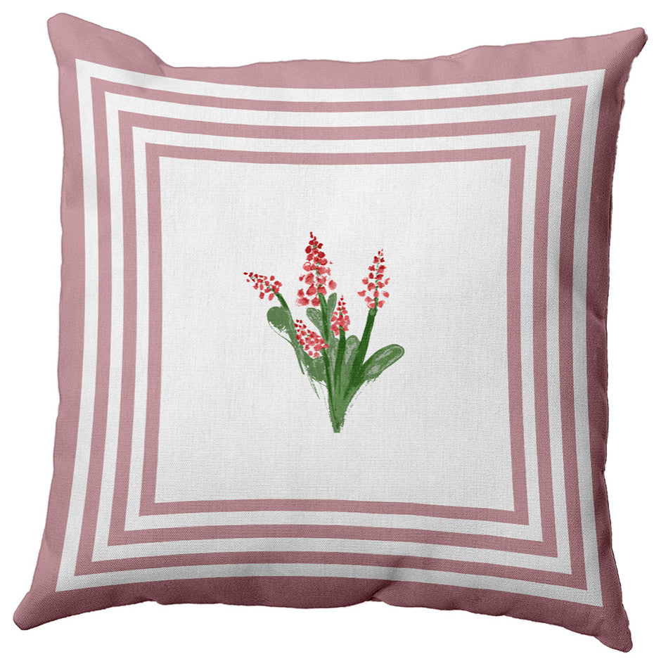 Framed Bouquets Decorative Throw Pillow, Romantic Purple, 18"x18"