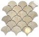 Fish Scale Crema Marfil Marble Grand Fan Mosaic Tile Polished, 1 sheet