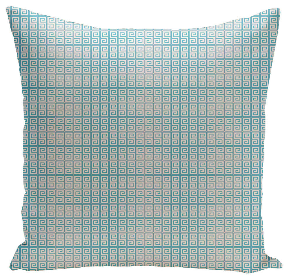 Geometric Decorative Pillow, Turquoise, 18"x18"