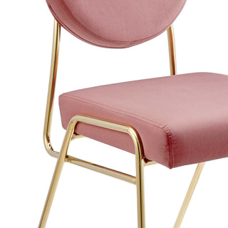 Craft Performance Velvet Dining Side Chair, Gold Dusty Rose