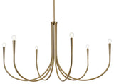 Elegant Lighting LD722D50 Layne 6 Light 50"W Taper Candle Style - Gold