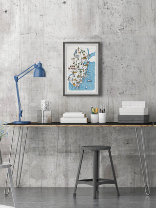 "NJ Spots" Framed Painting Print, 24x36