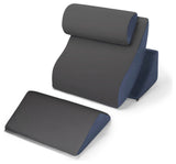 Avana Kind Bed Orthopedic Support Pillow Comfort System, Navy and Gray