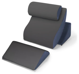 Avana Kind Bed Orthopedic Support Pillow Comfort System, Navy and Gray
