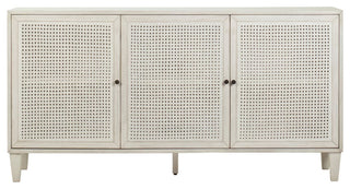 Xander Reclaimed Acacia Coastal 66" 3-Door Sideboard With Iron Hardware