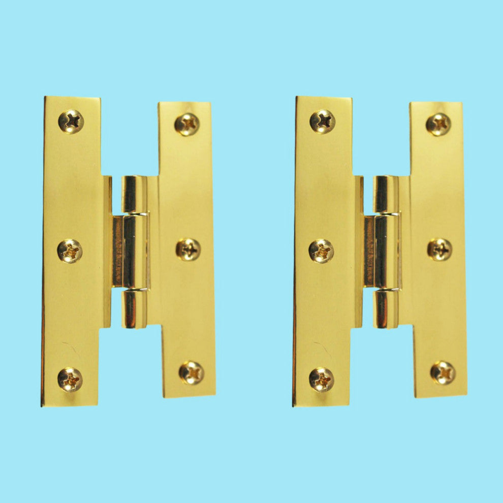 3" Solid Brass Cabinet H Hinge Offset PVD Long Lasting Finish Pack of 2