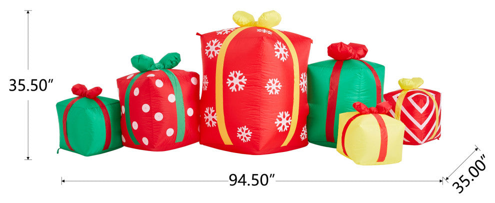 8FT Lighted Inflatable Gift Boxes Decor