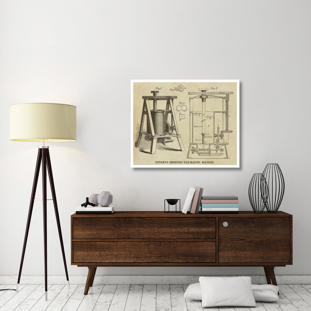 "Tiffany's Improved Tile Making Machine" Print by Inventions, 42"x34"
