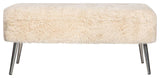 Huggy Luxury Plush Faux Fur Upholstered Storage Bench - Sand