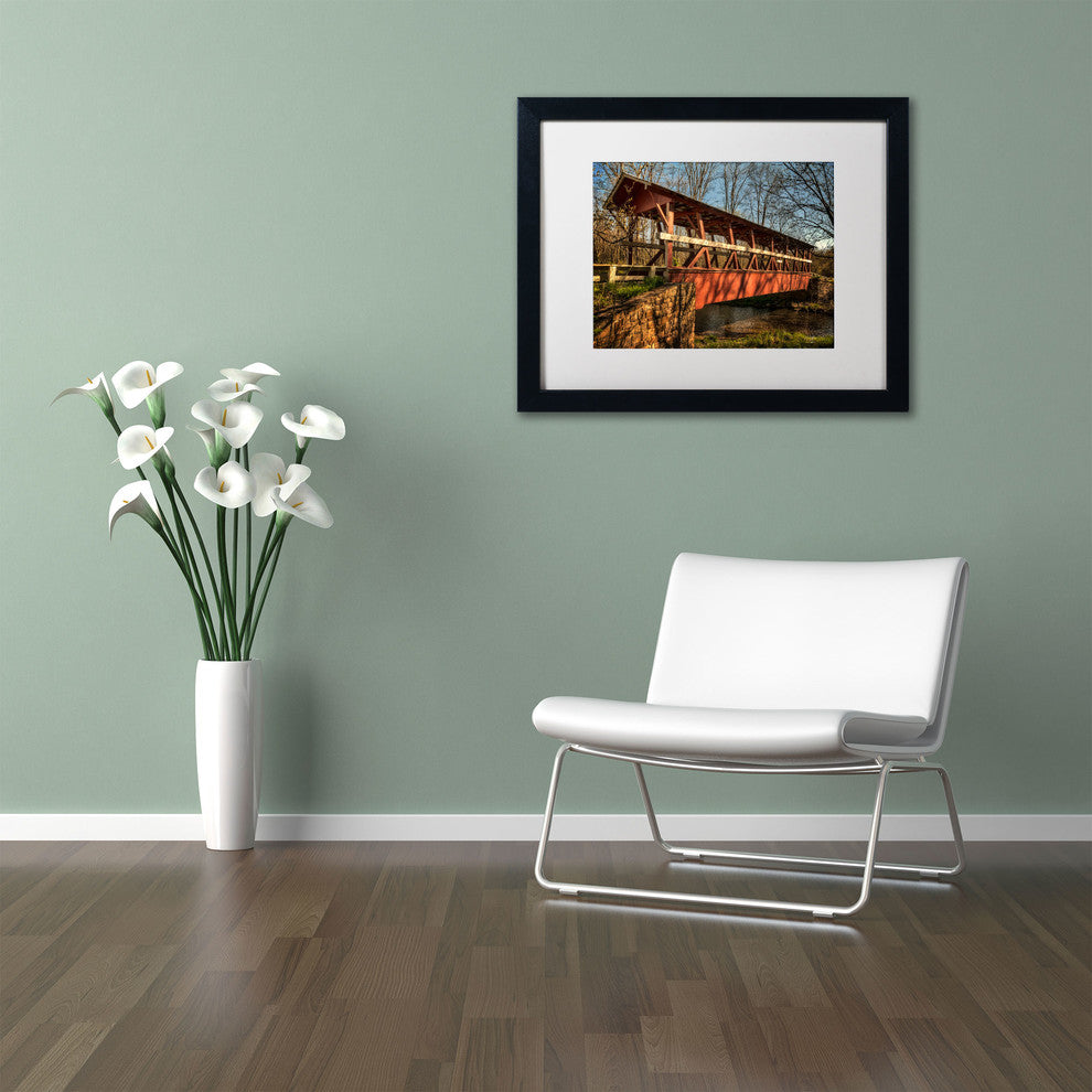 'The Colvin Covered Bridge' Matted Framed Canvas Art by Lois Bryan