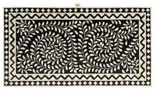 Perilla Black and White Bone Inlay Writing Desk, 5529318