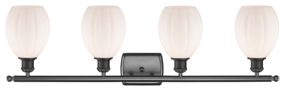 Eaton 3-Light Bath Vanity-Light, Oil Rubbed Bronze, Matte White