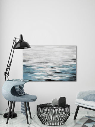 "Reflective Sea" Painting Print on Wrapped Canvas, 12"x8"