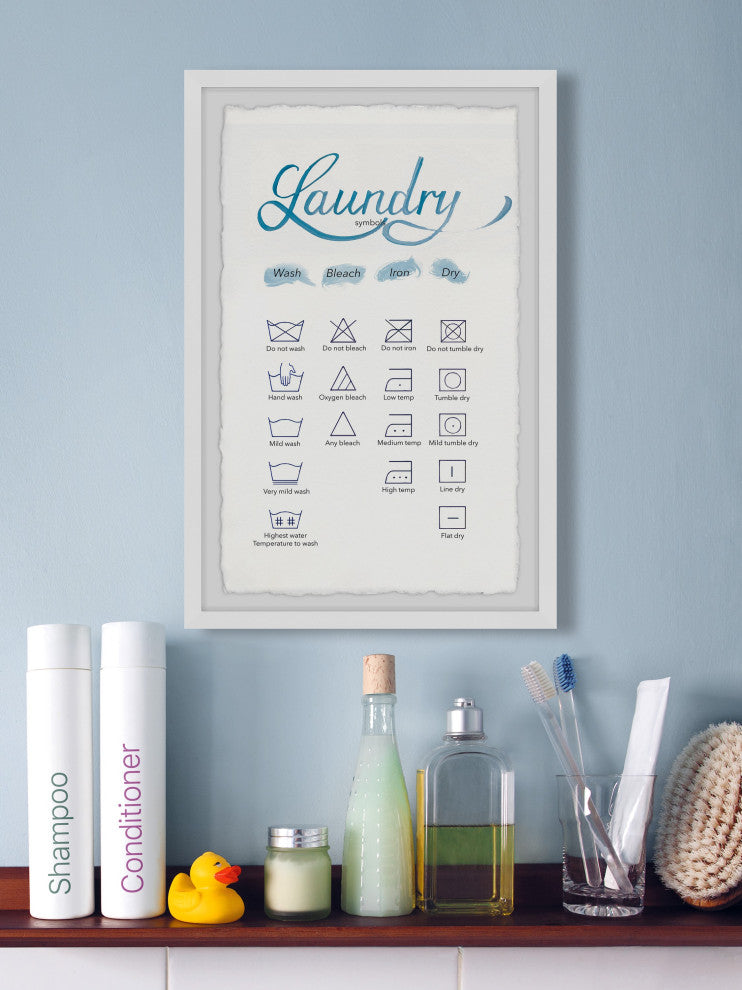 "Laundry Symbols II" Framed Painting Print, 12x18
