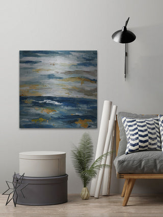 "Rusty Water" Painting Print on Brushed Aluminum, 48"x48"