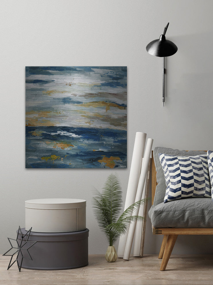 "Rusty Water" Painting Print on Brushed Aluminum, 48"x48"