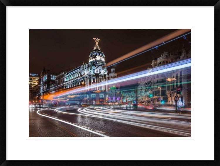 "Madrid Traffic" Framed Digital Print by Javier De La, 30x22"