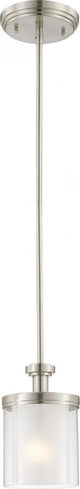 Nuvo 1-Light Decker Mini Pendant Light Fixture, Brushed Nickel