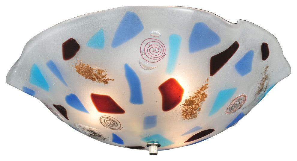 18 Wide Organic Festival Glass Flushmount