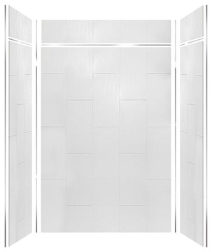 Transolid PWKX60368412-231 Prodigy 60"x36"x96" Shower Wall Kit, White Vertical