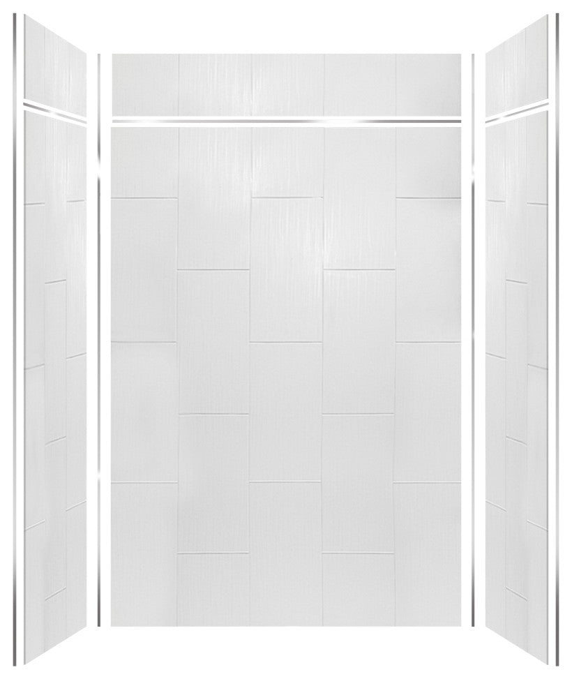 Transolid PWKX60368412-231 Prodigy 60"x36"x96" Shower Wall Kit, White Vertical