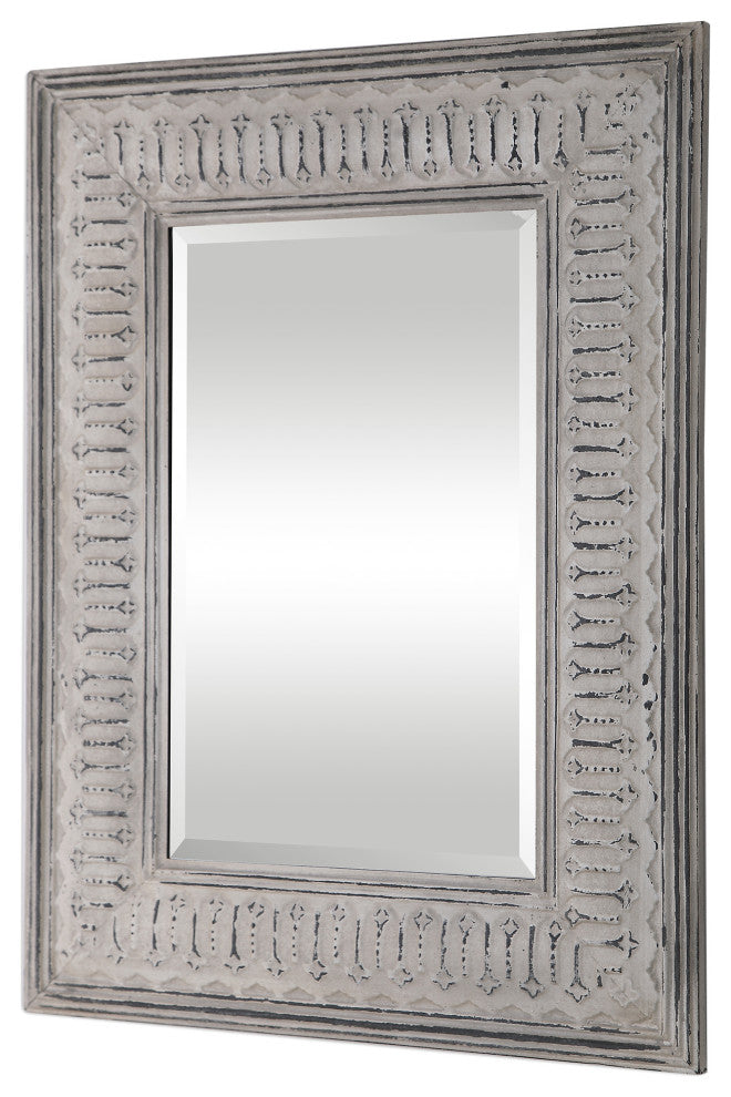 New Uttermost Argenton Aged Gray Rectangle Mirror