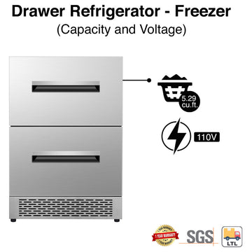 Equator 24" Convertible Ref/Freezer ADA FS/Builtin 2 Drawer Dual Temp Sabbath