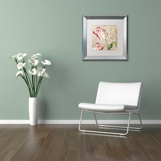 Color Bakery 'Peppermint Tulips I' Art, Silver Frame, White Matte, 11"x11"