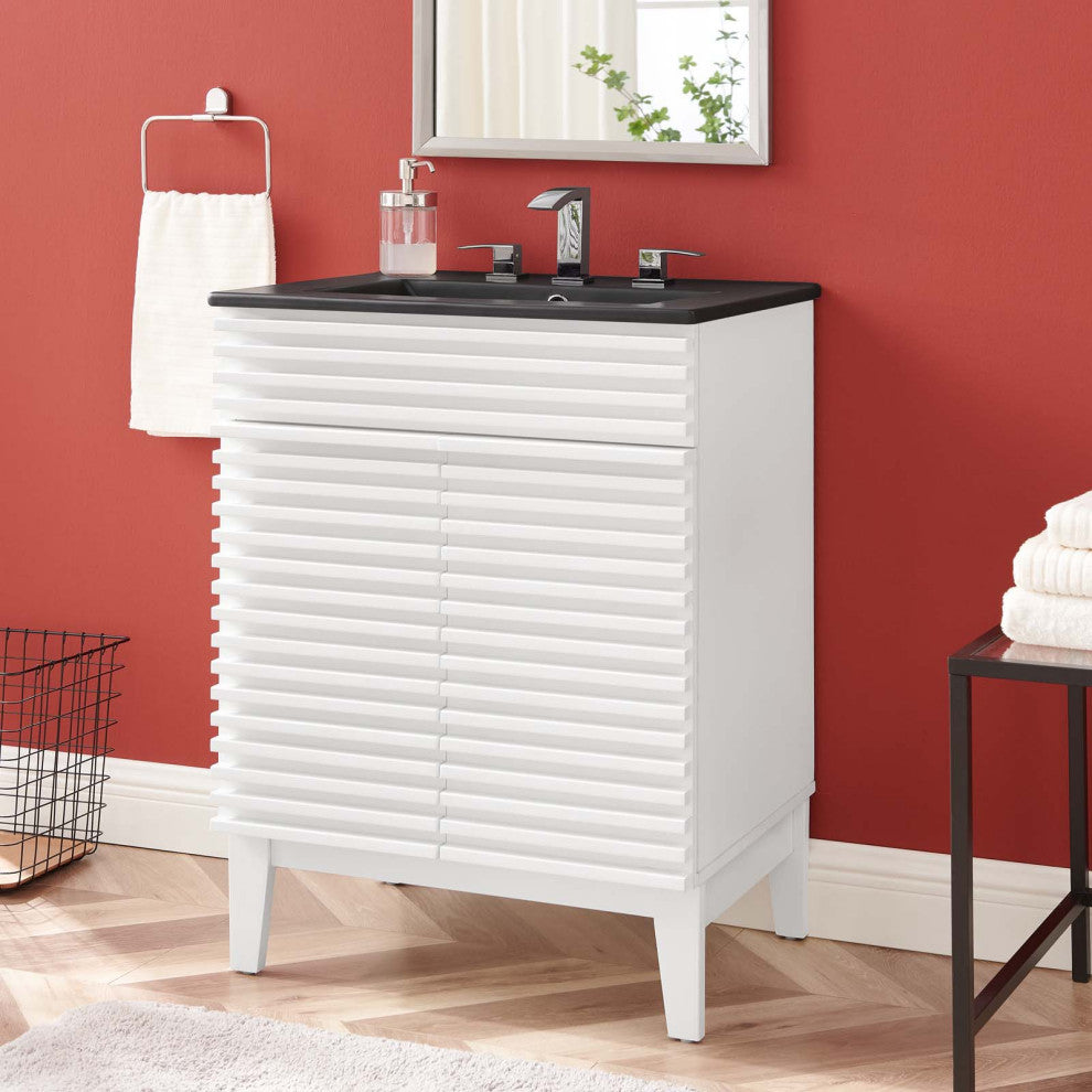 Render 24" Bathroom Vanity White Black -5350