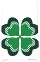 4 Leaf Clover, Holiday Floral Print Hand Towel, Green