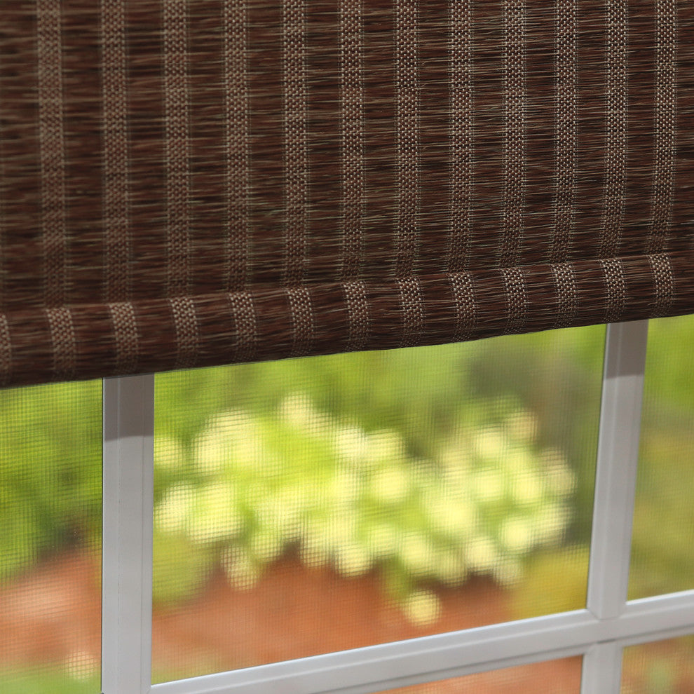 Samoa Premium Single Roller Window Shade, Chocolate, 33"