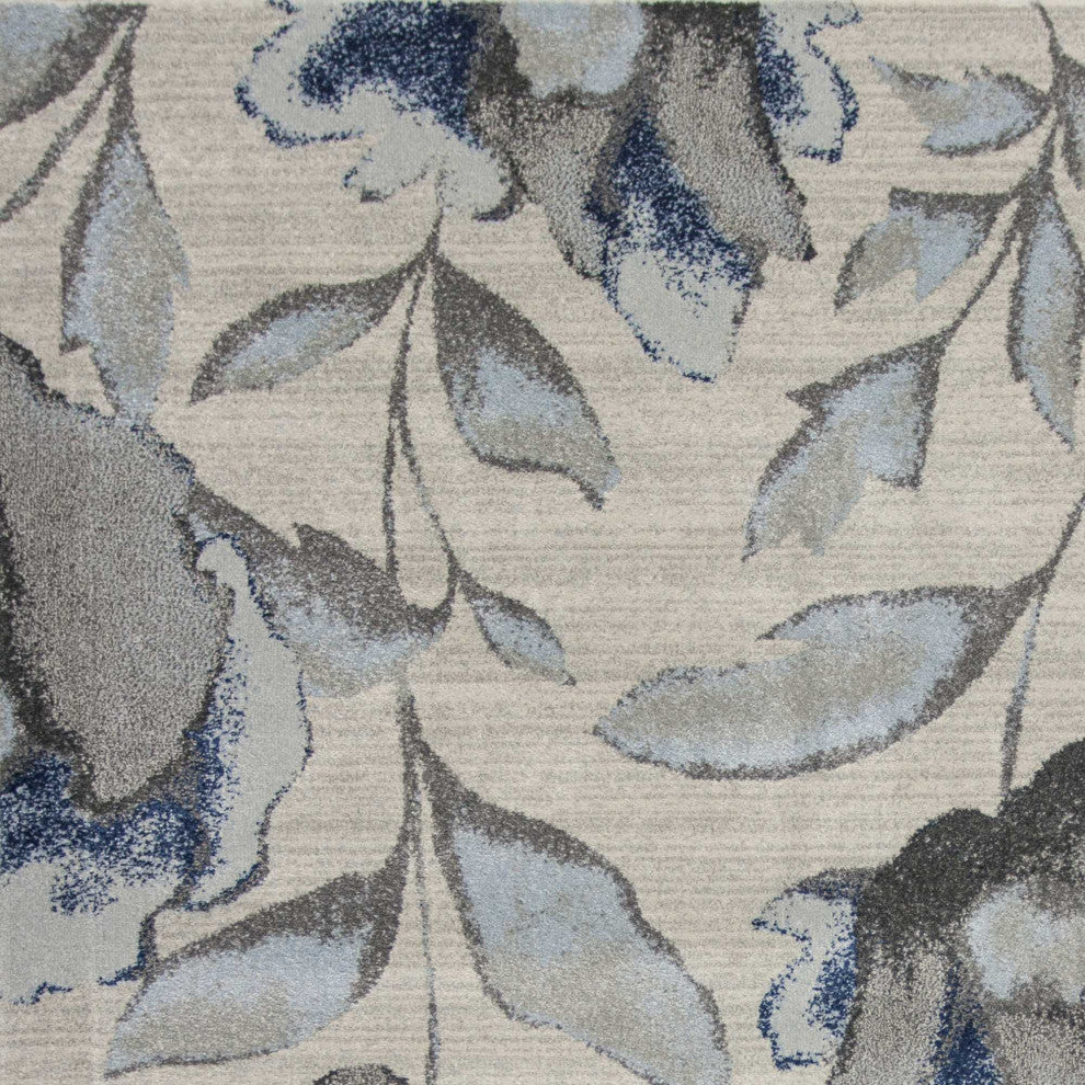 HomeRoots 7' x 10' Polypropylene Grey or Blue Area Rug