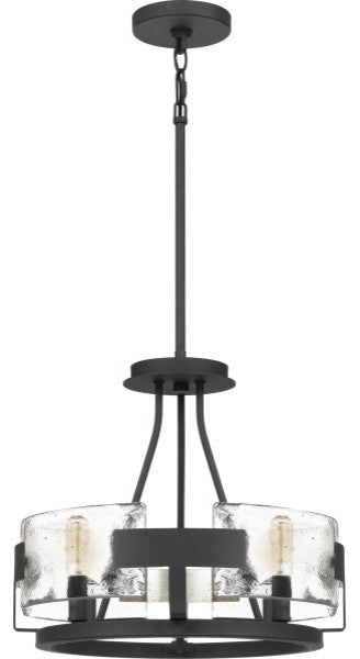 Quoizel STM1716BA Four Light Semi-Flush Mount, Royal Ebony Finish