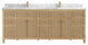 Sonoma 84 Double Sink Bath Vanity in Light Natural Teak with 2" Carrara Marble