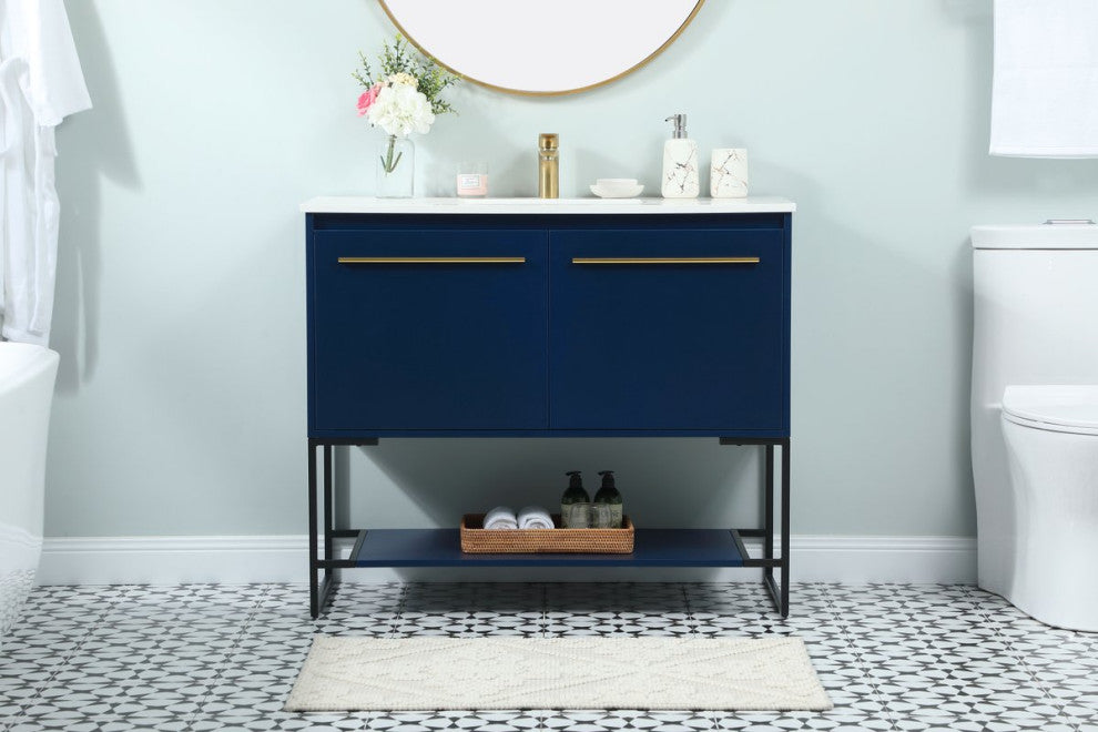 Sue 40" Single Bathroom Vanity, Blue