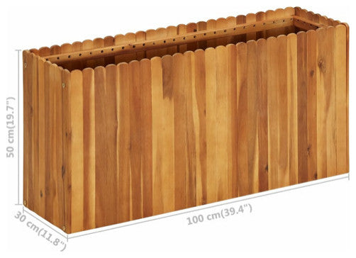 vidaXL Raised Garden Bed Raised Flower Bed Raised Garden Box Solid Acacia Wood