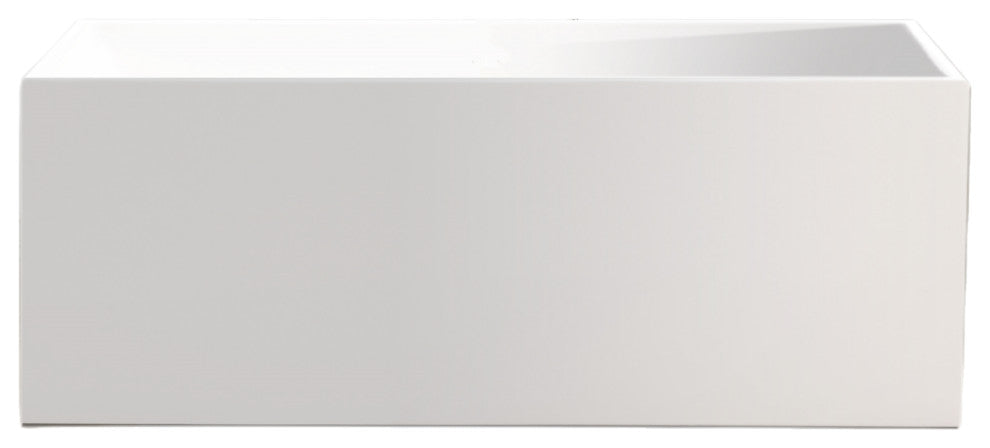 Freestanding Acrylic Bathtub, White/Titanium Gold