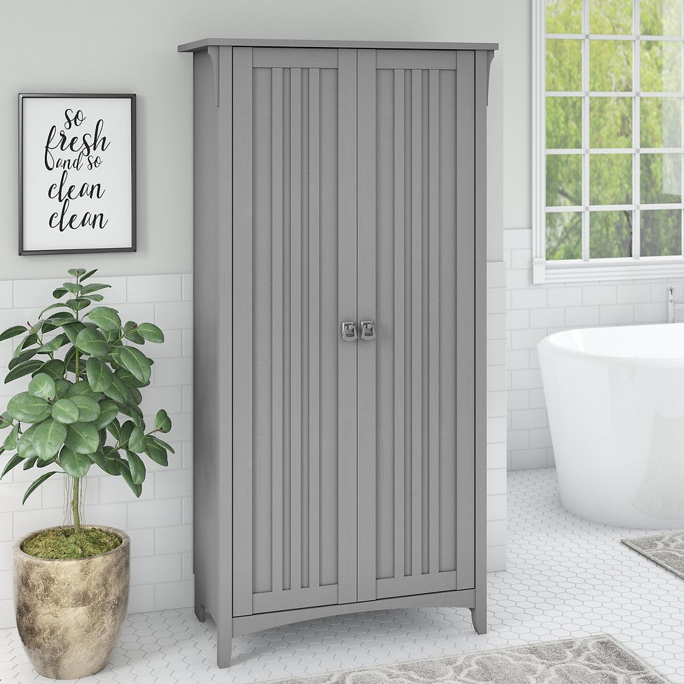 Salinas Bathroom Storage Cabinet With Doors, Gray
