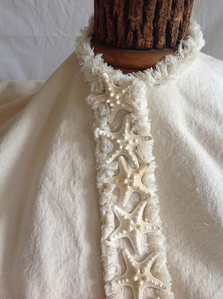 Coastal "Real Starfish" Christmas Tree Skirt