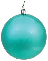 Vickerman N590842Dsv 3" Teal Shiny Ball Ornament, 12 Per Bag