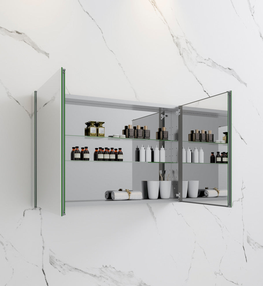 Fresca 40"Wx26"H Bathroom Medicine Cabinet With Mirrors, Beveled Edge