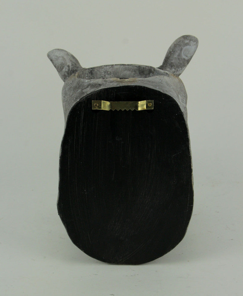 Grey Stone Finish Hippo Head Hanging Planter Statue