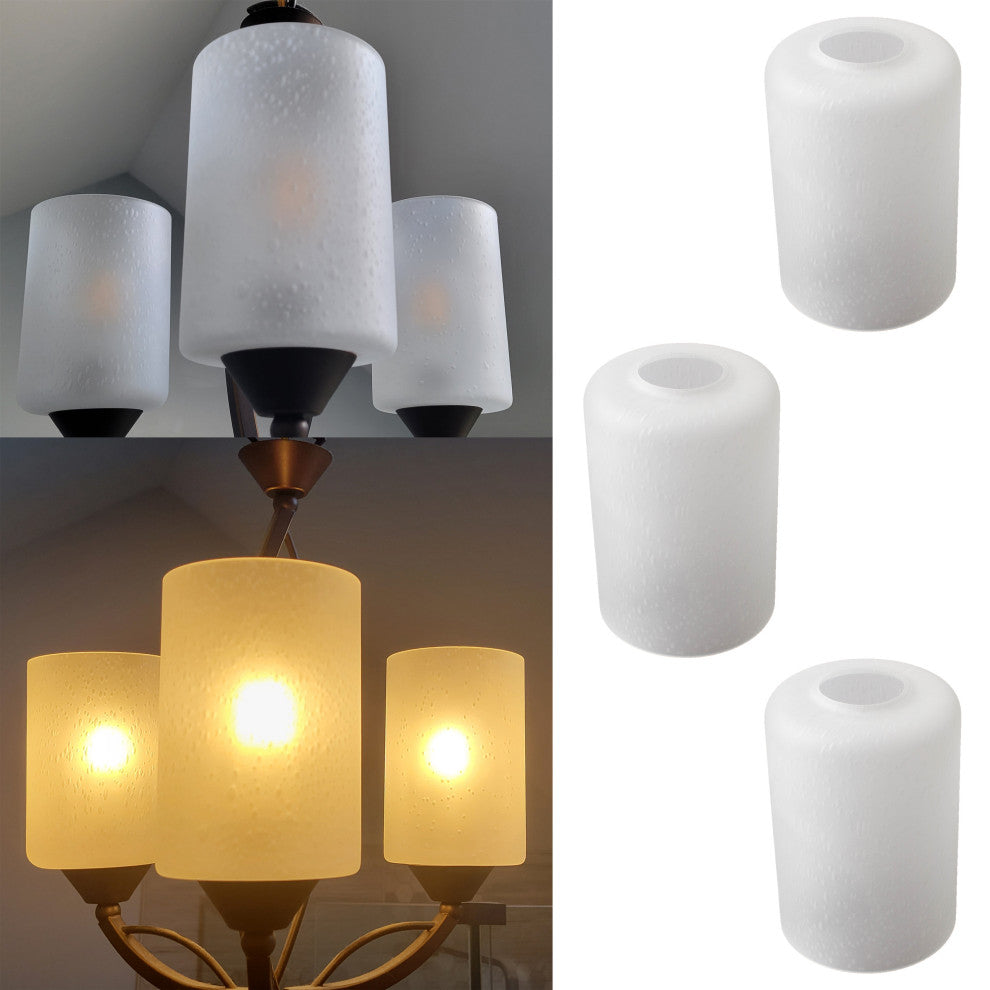 3 Pack Frosted Bubble Glass Shade Seeded Cylinder Shape for Light Fixture