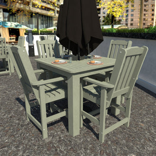 Springville 5-Piece Square Counter Dining Set, Weathered Acorn, Eucalyptus
